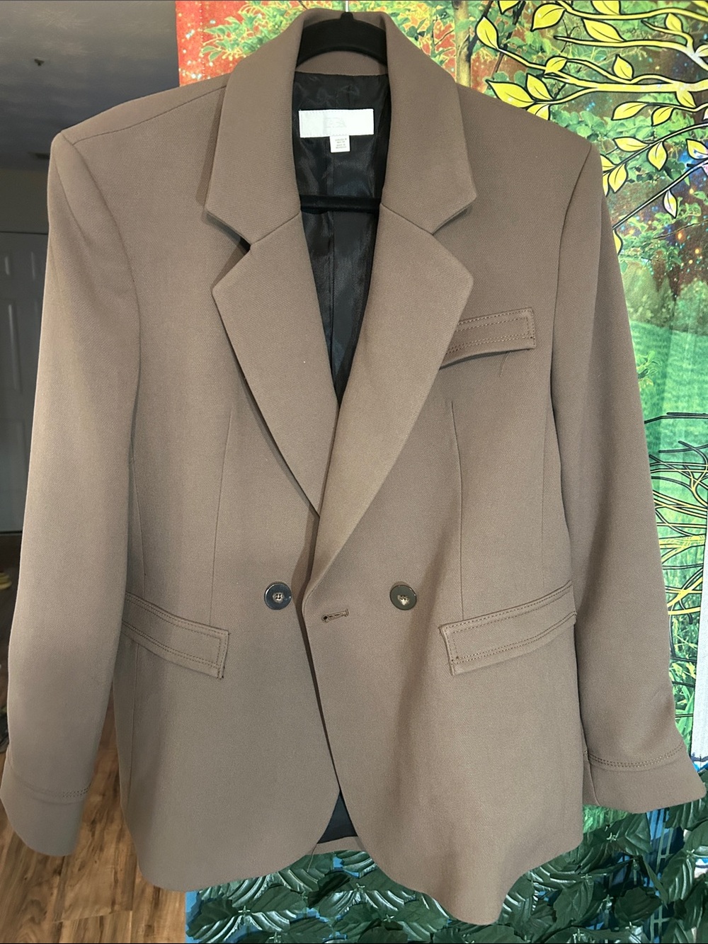Zara Tan Wool-Blend Blazer